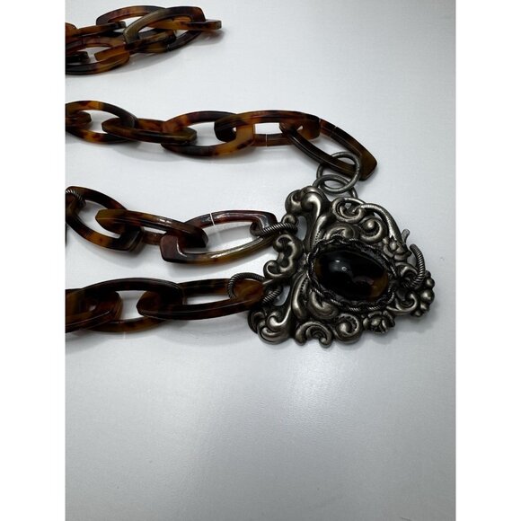 Maya Evangelista Tortoiseshell Statement Belt Ornate Medallion Boho Waist Large main image 6